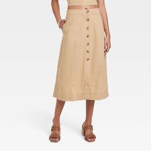 Universal Thread Tan Midi Skirt